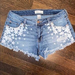 Star denim shorts